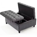 36 Large Square Storage Ottoman with Lift Top, 300 LBS Tufted Coffee Table Bench with Study Wood Legs, Multi-Functional Footrest Storage Box