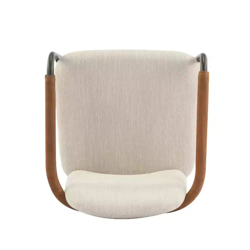 Sedia da pranzo moderna imbottita con telaio in ferro (set da 2)