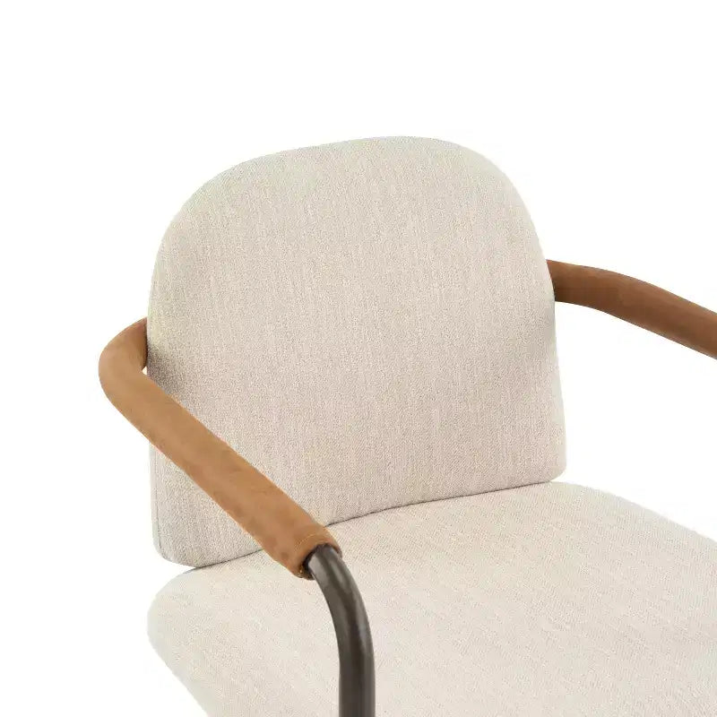 Sedia da pranzo moderna imbottita con telaio in ferro (set da 2)
