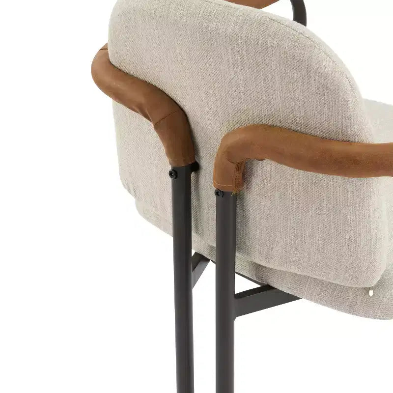 Sedia da pranzo moderna imbottita con telaio in ferro (set da 2)