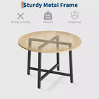 Tavolo da pranzo rotondo da 80 cm con struttura in metallo