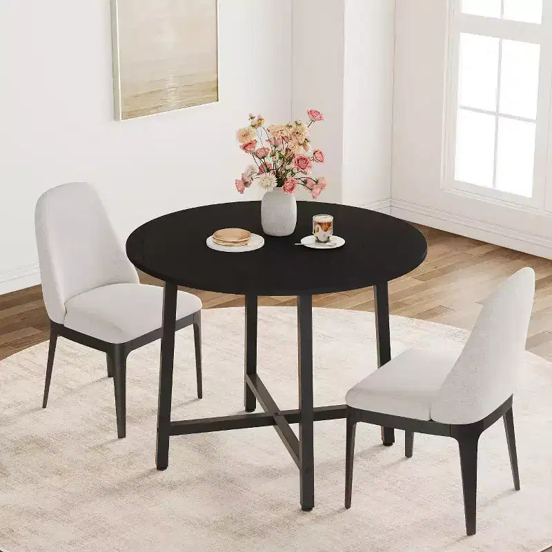 Tavolo da pranzo rotondo da 80 cm con struttura in metallo