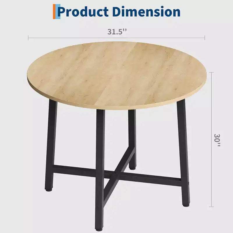 Tavolo da pranzo rotondo da 80 cm con struttura in metallo