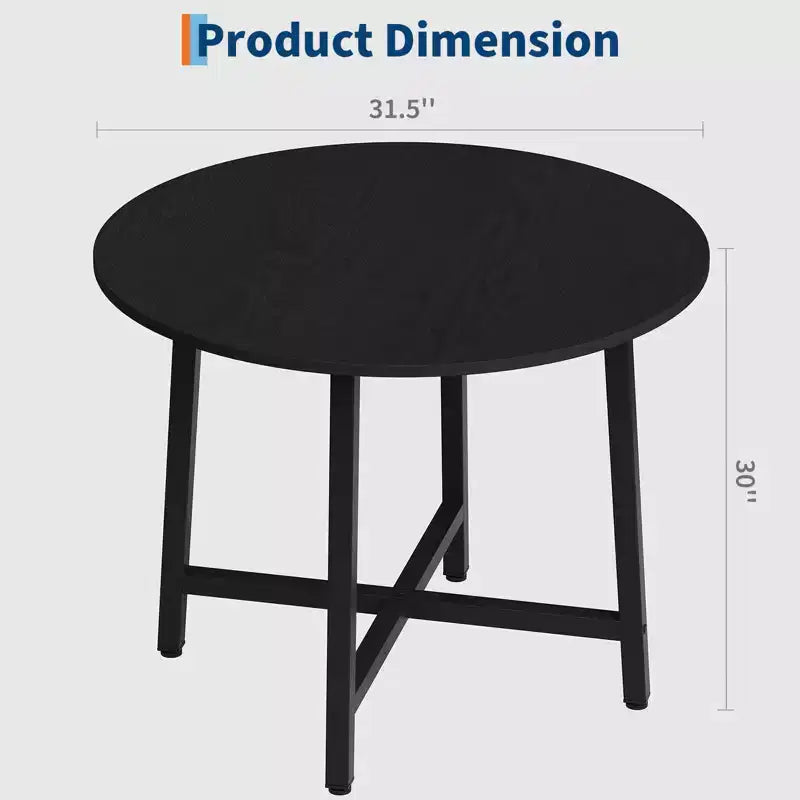 Tavolo da pranzo rotondo da 80 cm con struttura in metallo