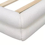 Giroletto con testiera ad ala e rivestimento in Bouclé – Queen/King, Bianco