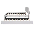 Letto a piattaforma imbottito con motivo a mattoni e letto estraibile Twin XL