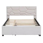 Letto a piattaforma imbottito con motivo a mattoni e letto estraibile Twin XL