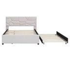 Letto a piattaforma imbottito con motivo a mattoni e letto estraibile Twin XL