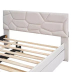 Letto a piattaforma imbottito con motivo a mattoni e letto estraibile Twin XL