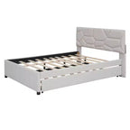 Letto a piattaforma imbottito con motivo a mattoni e letto estraibile Twin XL