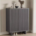 5-Tier Shoe Cabinet with Fluted Door, Entryway Shoe Storage Organizer with 4 Adjustable Shelves, Narrow Freestanding