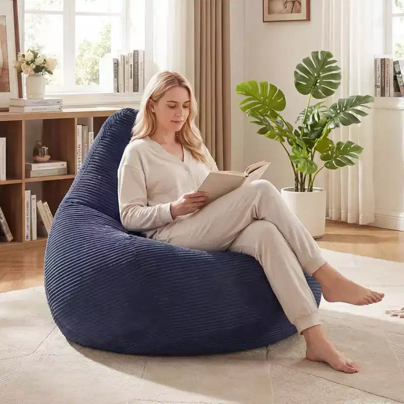 Poltrona Sacco per Adulti con Rivestimento in Velluto a Coste e Imbottitura in Spugna – Disponibile in Diversi Colori