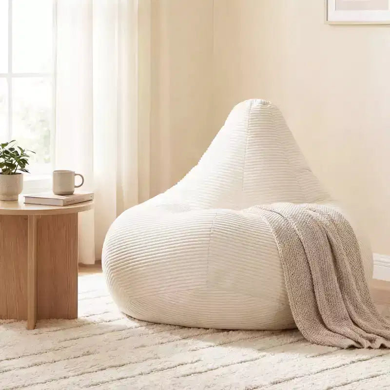 Poltrona Sacco per Adulti con Rivestimento in Velluto a Coste e Imbottitura in Spugna – Disponibile in Diversi Colori