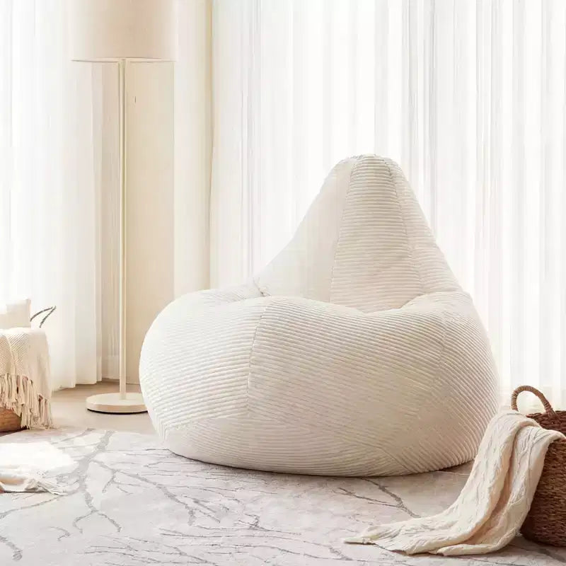 Costway Bean Bag Chair for Adults with Skin-friendly Corduroy Cover & Soft Sponge Filling Blue/ Dark Gray/ Light Gray/ Pink/ Beige