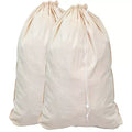Narwey Extra Large Natural Cotton Laundry Bag, Beige (28 x 36) - 2 Pack