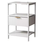 Comodino da 38 cm con 1 cassetto, 2 ripiani e presa di corrente USA