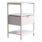 Comodino da 38 cm con 1 cassetto, 2 ripiani e presa di corrente USA