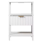 Comodino da 38 cm con 1 cassetto, 2 ripiani e presa di corrente USA