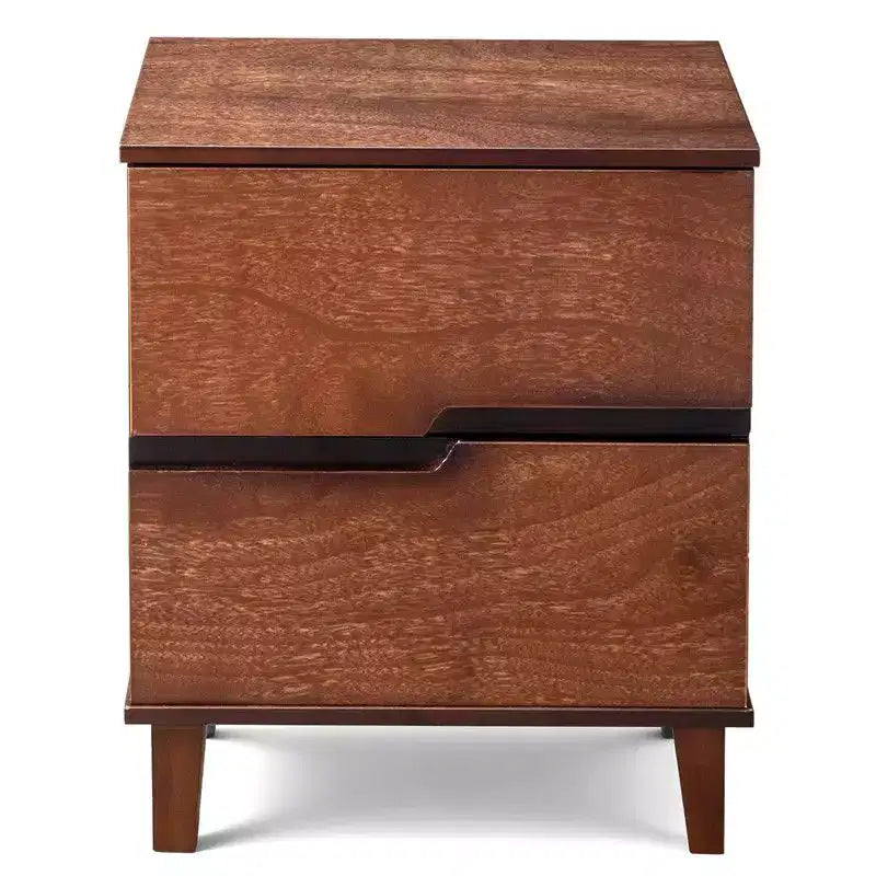 Comodino Marrone in MDF con 2 Cassetti – 51 cm