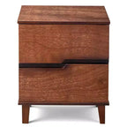 Comodino Marrone in MDF con 2 Cassetti – 51 cm
