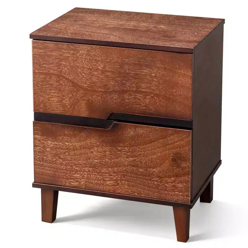 Comodino Marrone in MDF con 2 Cassetti – 51 cm