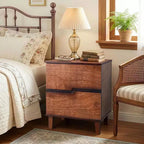 Comodino Marrone in MDF con 2 Cassetti – 51 cm