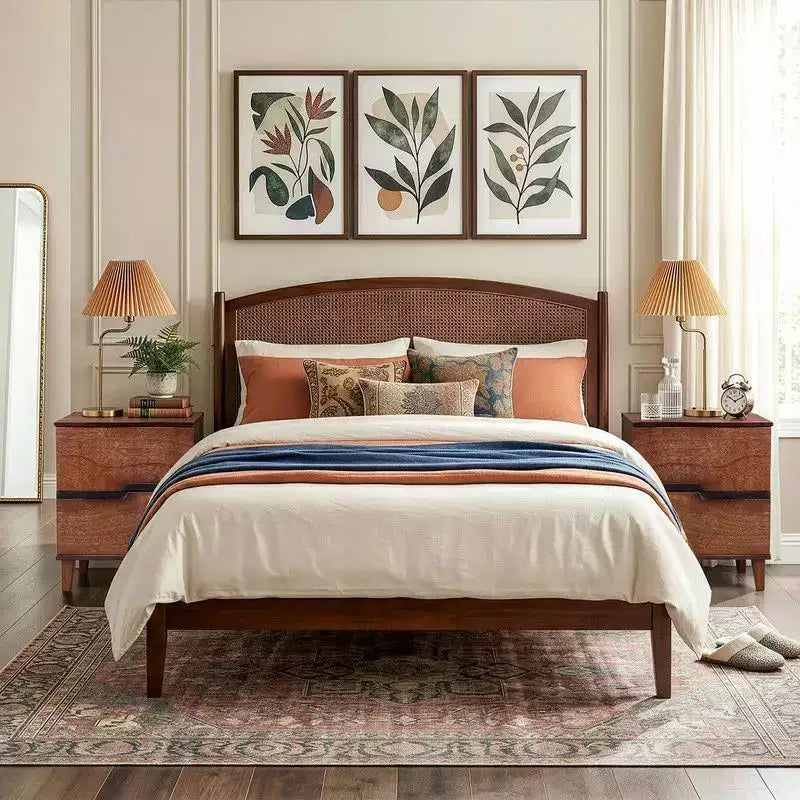 Comodino Marrone in MDF con 2 Cassetti – 51 cm