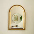 20 Beaded Arch Decorative Wall Mirror with LED Lighting, Retro Vanity Mirror with 3 Color Modes for Bathroom or Entryway-Panipeachy