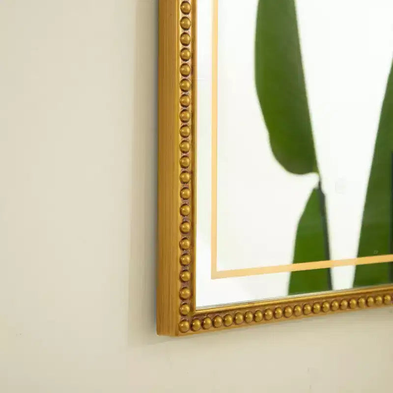 Specchio da parete a LED con bordo perlato e 3 modalità di colore
