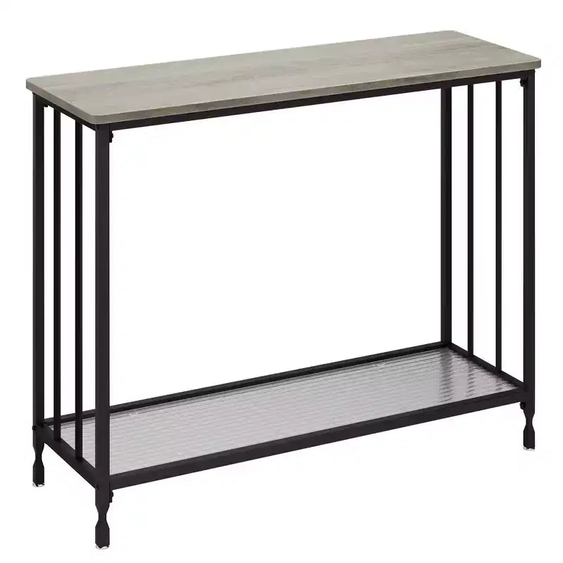 Console Table, Behind Couch Table, with Glass Shelf and Metal Frame, Narrow Entryway Table, Narrow Console Table, for Hallway, Living Room, Bedroom