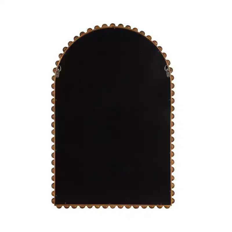 Specchio da parete ad arco con cornice in legno perlinato, Marrone rustico, 20x30