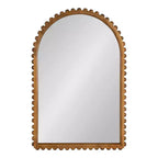 Specchio da parete ad arco con cornice in legno perlinato, Marrone rustico, 20x30