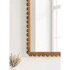 Specchio da parete ad arco con cornice in legno perlinato, Marrone rustico, 20x30