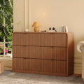 Modern 6/8-Drawer Dresser with Rounded Edges, Wide Walnut Wood Chest of Drawers, Horizontal Storage Cabinet Organizer for Bedroom & Living Room