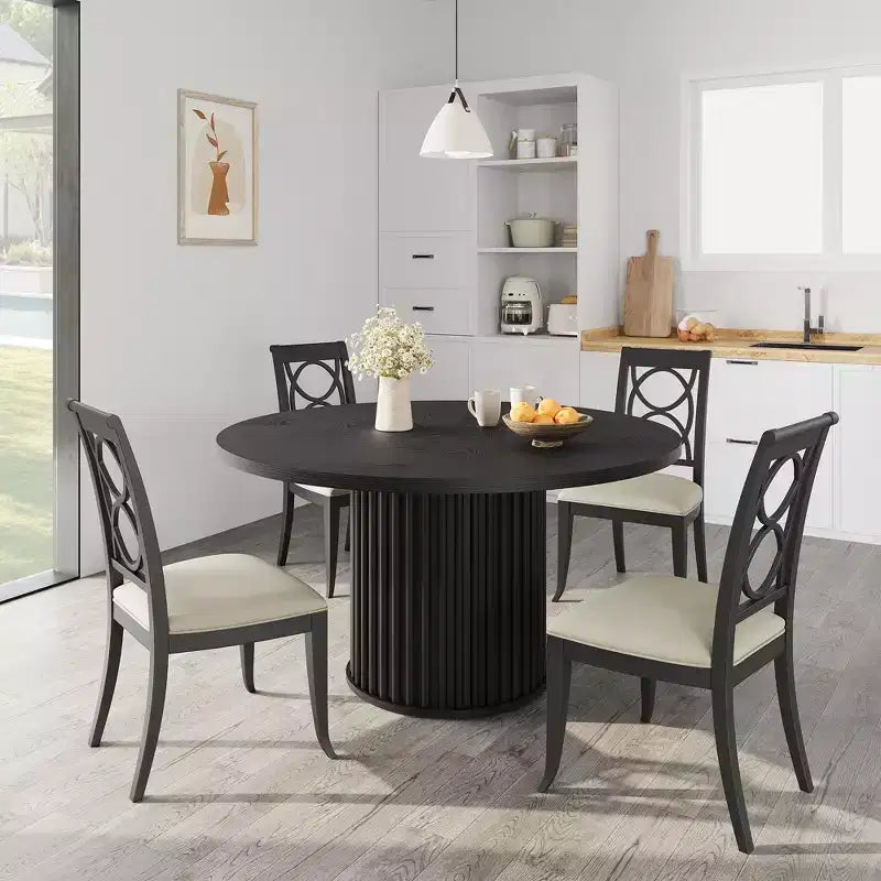 Tavolo da pranzo rotondo da 47 pollici con base a piedistallo