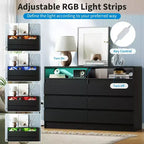 Cassettiera a 6 cassetti con illuminazione LED alla base e porte di ricarica integrate – Set da 2