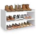 VASAGLE Shoe Rack for Closet, Stackable Shoe Organizer Shelf for Entryway, 2 Tiers, 11.7 x 24.4 x 14.2 Inches, White
