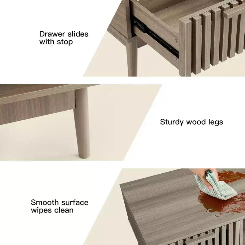 Tavolino da Salotto con Cassetto Contenitore e Ripiano Aperto
