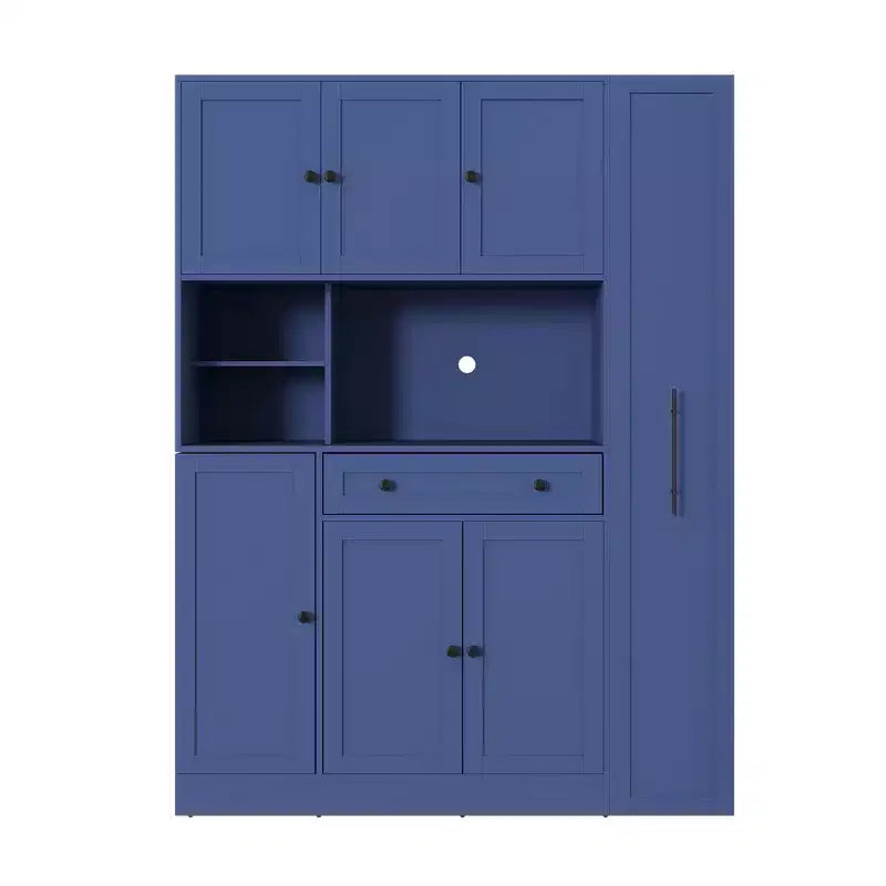 Dispensa da Cucina con Credenza e Colonna Estraibile Laterale
