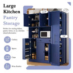 Dispensa da Cucina con Credenza e Colonna Estraibile Laterale