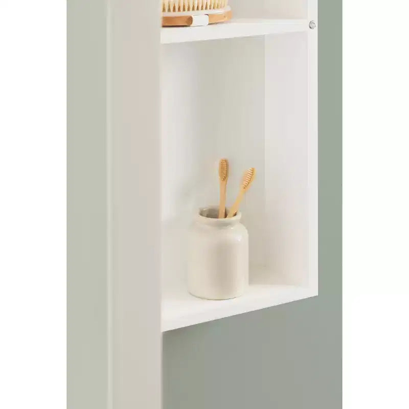 Mobiletto specchiera ad arco con contenitore