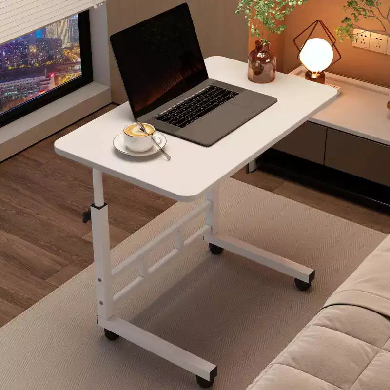 Small Standing Desk with Wheels, Adjustable Height Rolling Laptop Desk for Home Office, Bedroom and Study