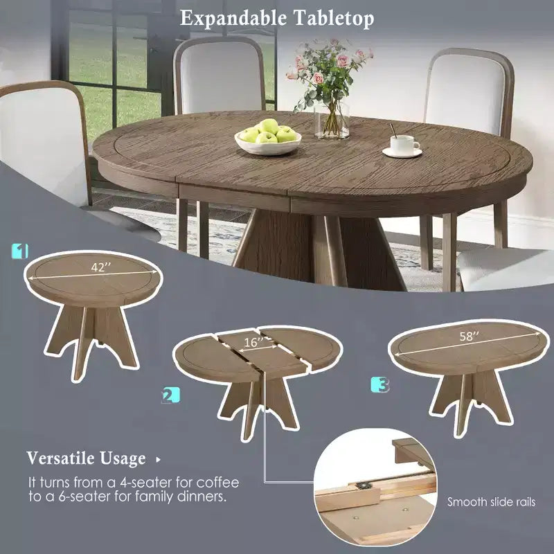 Set da pranzo allungabile con 4 sedie imbottite