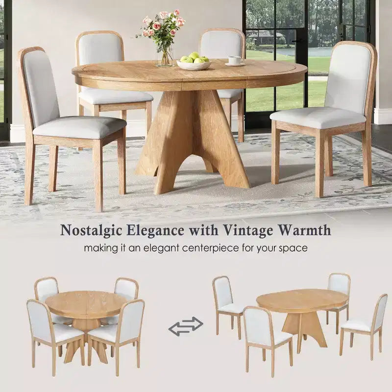 Set da pranzo allungabile con 4 sedie imbottite