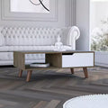 Oslo Coffee Table 2.0, Four Stylish Legs One Drawer Open Shelf Superior Top Living Room Storage Table