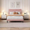GustoWave Upholstered Velvet Bed Frame with Headboard No Box Spring Needed, Noise-Free