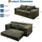 Divano Letto Convertibile con 2 Cuscini – Divano Letto Pieghevole 2-in-1, Nessun Montaggio Richiesto