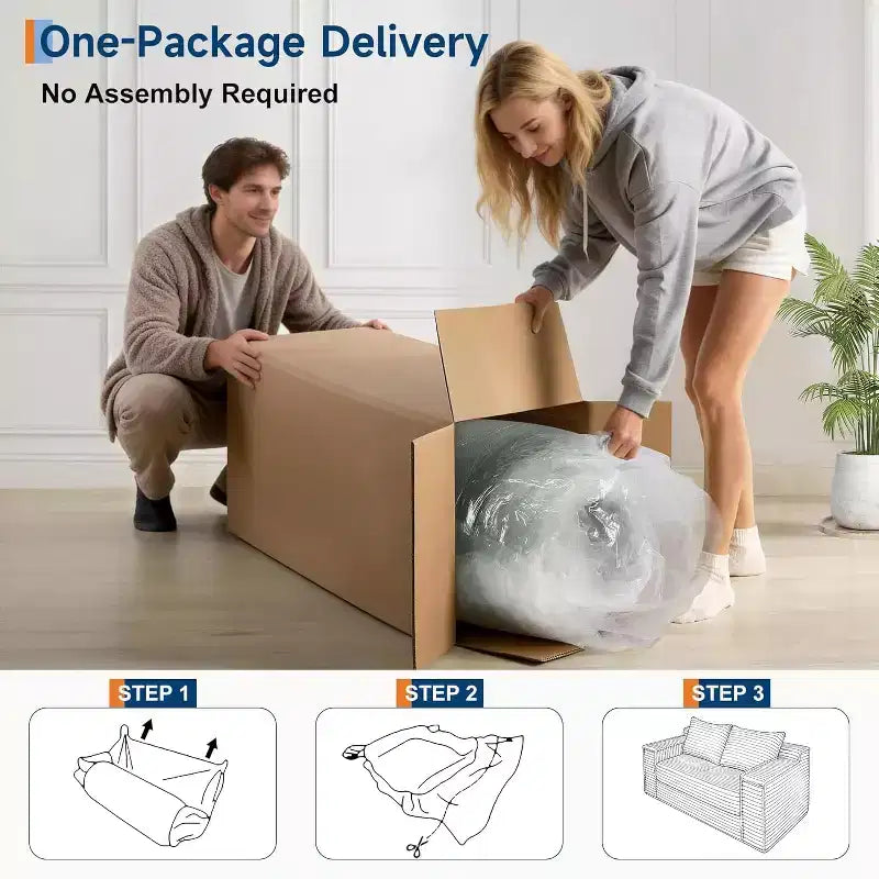 Divano Letto Convertibile con 2 Cuscini – Divano Letto Pieghevole 2-in-1, Nessun Montaggio Richiesto