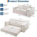 Divano Letto Convertibile con 2 Cuscini – Divano Letto Pieghevole 2-in-1, Nessun Montaggio Richiesto