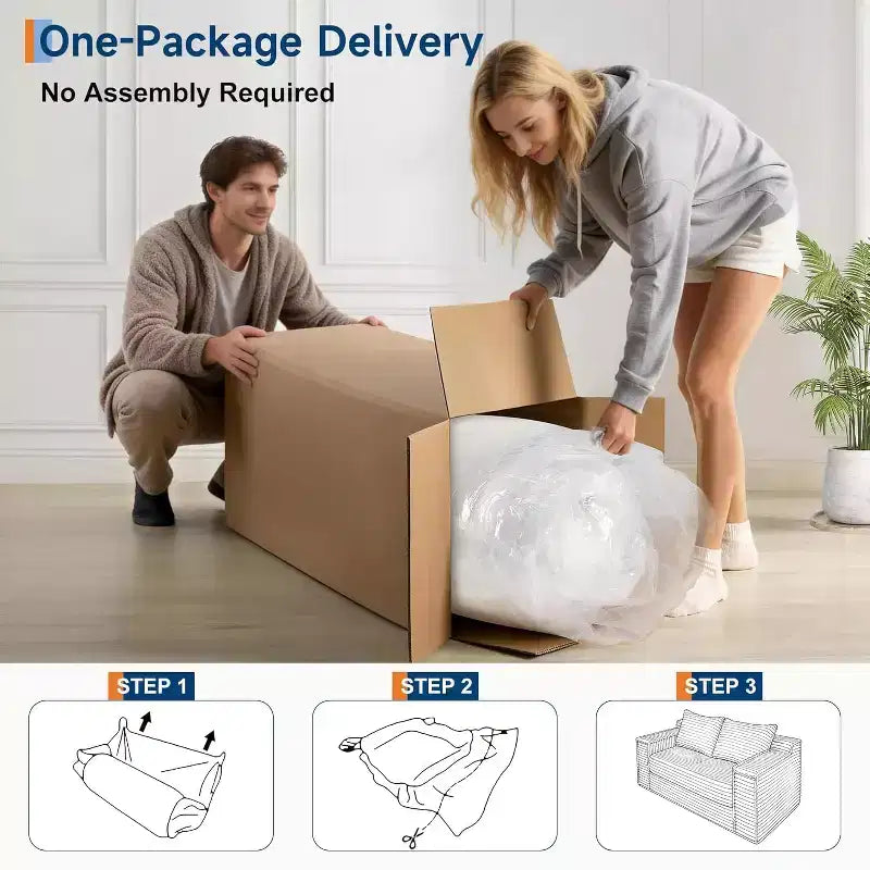 Divano Letto Convertibile con 2 Cuscini – Divano Letto Pieghevole 2-in-1, Nessun Montaggio Richiesto